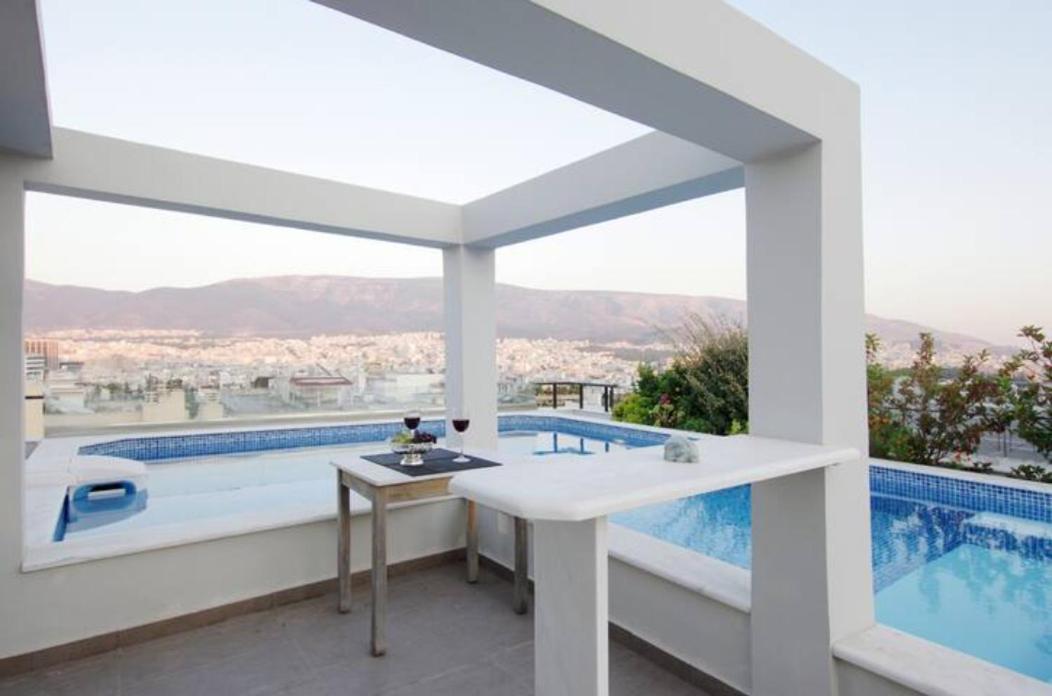 Ferienwohnung Athens Lycabettus Hill Penthouse, Private Roof Garden & Pool Exterior foto
